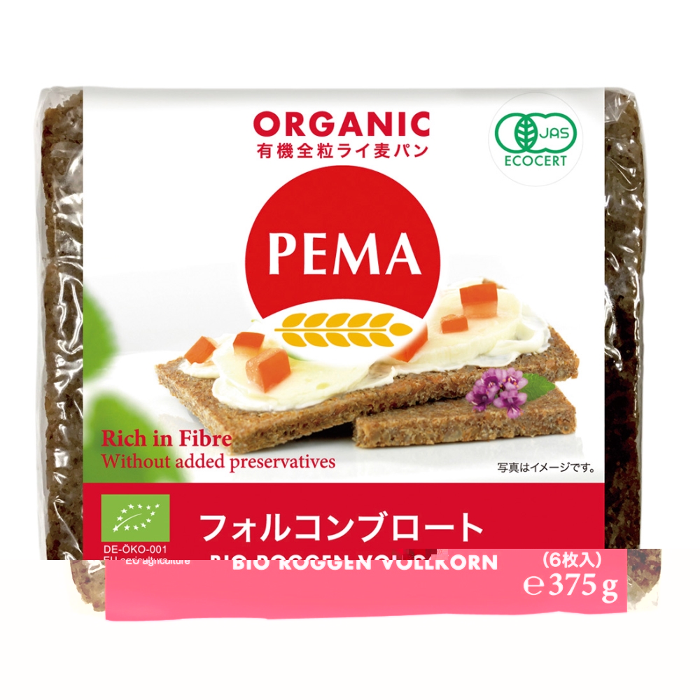 ミトク　375g(6枚入)　PEMA　有機全粒ライ麦パン(フォルコンブロート)　自然食品のお店サンショップ